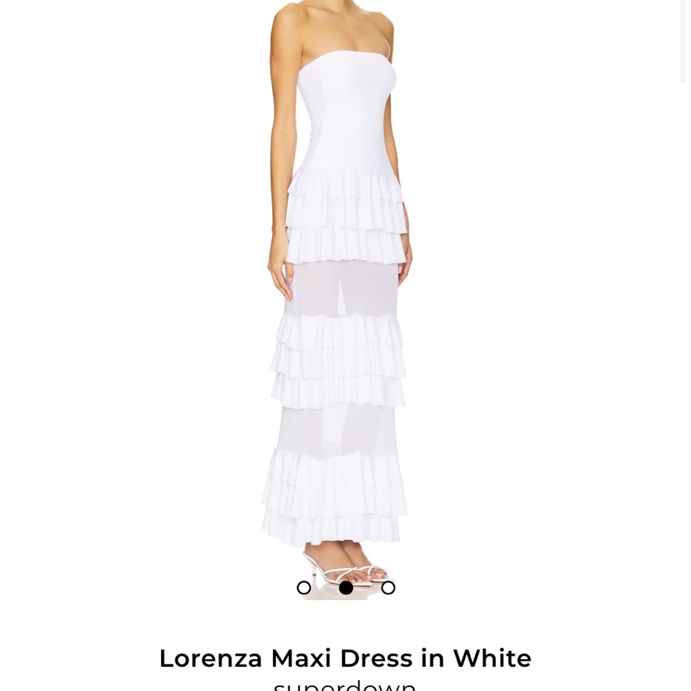 Superdown White Tiered Maxi Dress